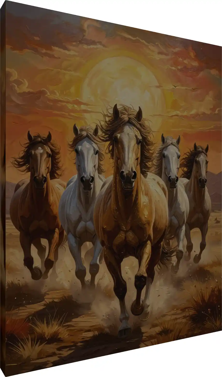 Dynamic Seven Horses Vastu Portrait | PrintPosters.in